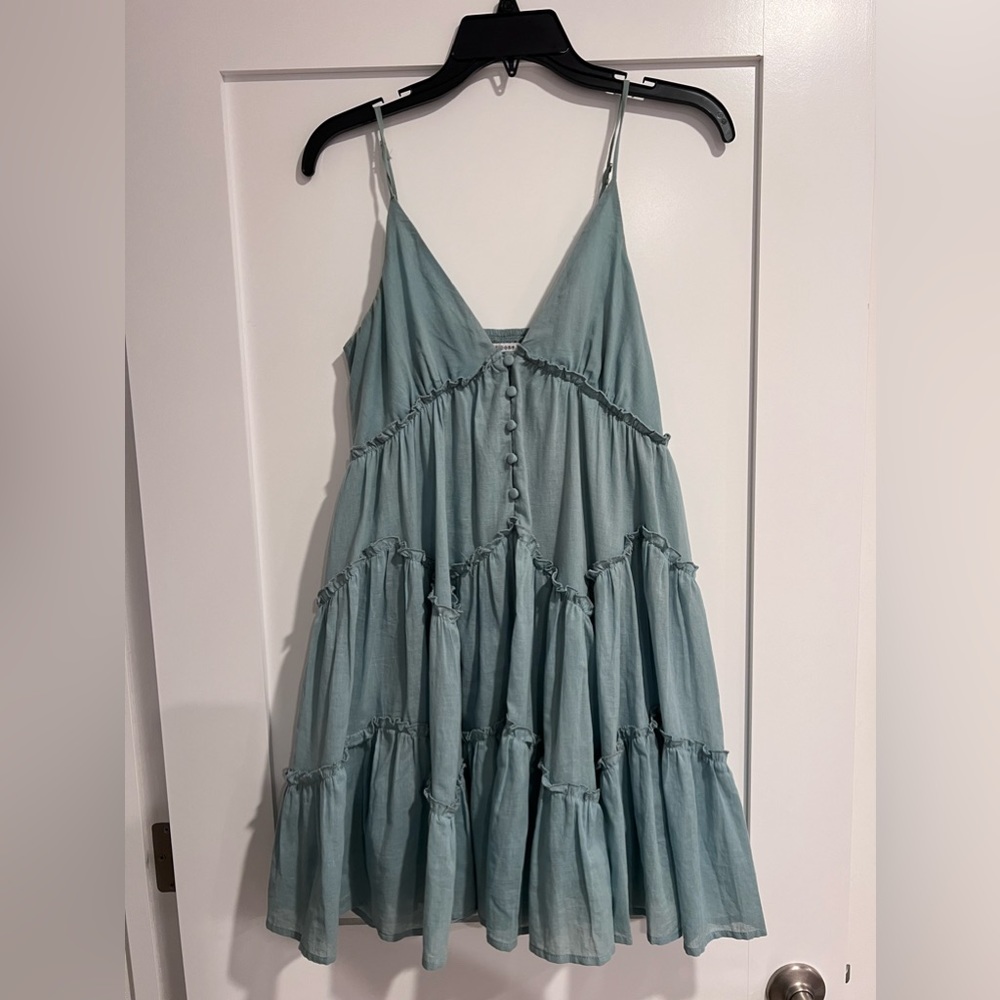 Blue Baby Doll Tiered Dress